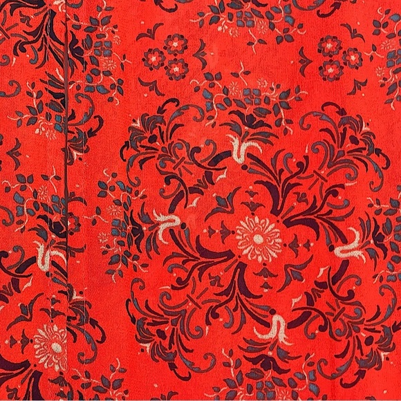 Torrid Red & Navy Semi Sheer Floral Sleeveless Mini Dress With Ruched Detail 2 - Picture 10 of 12